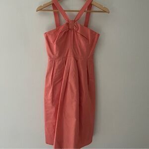 J Crew Silk Taffeta Dress Halter Semi Formal Dance Party Soft Size 2 Pockets